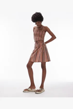 Topshop Gonna da mare a portafoglio testurizzata a righe