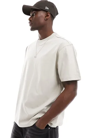 Another Influence T-shirt oversize pesante color pietra
