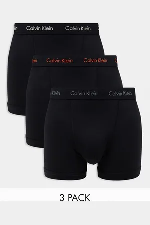 Calvin Klein Cotton Stretch - Confezione da 3 paia di boxer aderenti neri con logo colorato