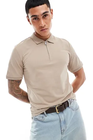 JACK & JONES Polo beige con zip