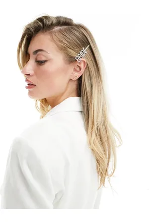 South Beach Fermaglio per capelli argentato decorato con scritta "Bride"