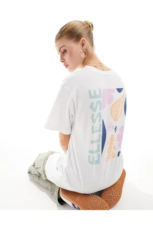 Ellesse Fortunata - T-shirt bianca con stampa sul retro
