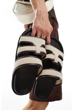 ASOS Sandali intrecciati colore naturale con fascia incrociata