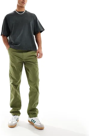 ASOS Pantaloni dritti kaki in tessuto ripstop