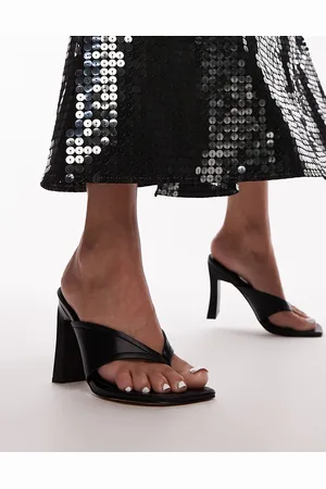 Topshop Gisele - Sabot neri con tacco e dettaglio infra-alluce