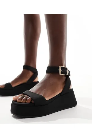 ASOS Tantoo - Sandali neri con suola flatform