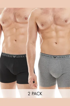 Emporio Armani Bodywear - Confezione da 2 paia di boxer aderenti in nero e grigio