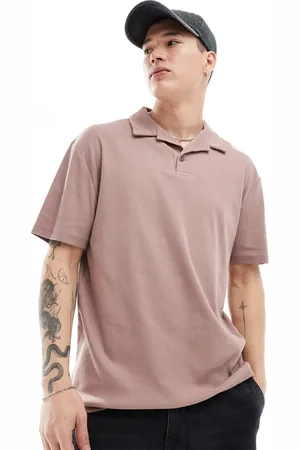 ASOS Polo comoda rosa a coste con rever
