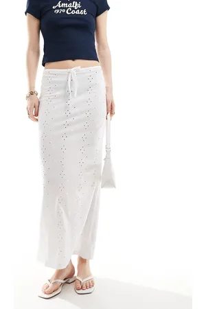 ASOS Gonna a colonna bianca in pizzo con laccetti