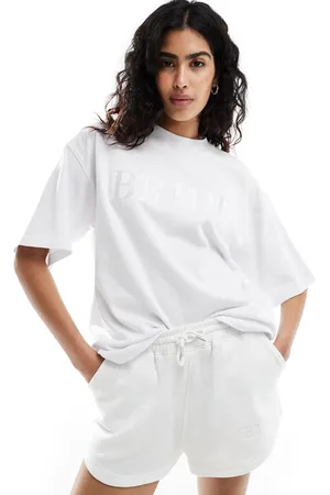 Six Stories T-shirt appariscente bianca con stampa "Bride" in coordinato