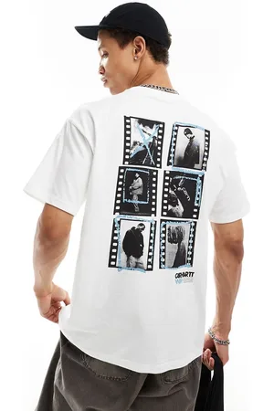 Carhartt T-shirt bianca con stampa "Contact Sheet“ sul retro