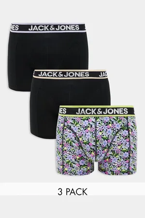 JACK & JONES Confezione da 3 boxer aderenti neri e a fiori
