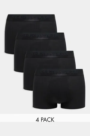 River Island Confezione da 4 boxer aderenti neri in cotone elasticizzato