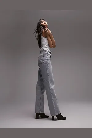 Topshop Kort - Jeans dritti lavaggio candeggiato