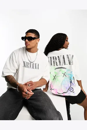 ASOS T-shirt unisex oversize bianco sporco con stampa "Nirvana"