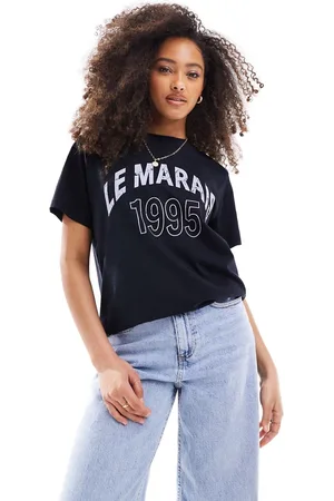 ASOS T-shirt regular fit nera con stampa "Le Marais"