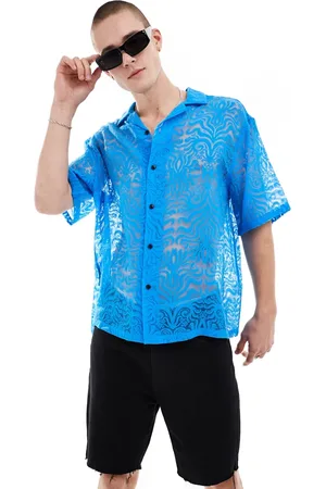 ASOS Camicia oversize acceso con rever profondo e motivo dévoré a onde