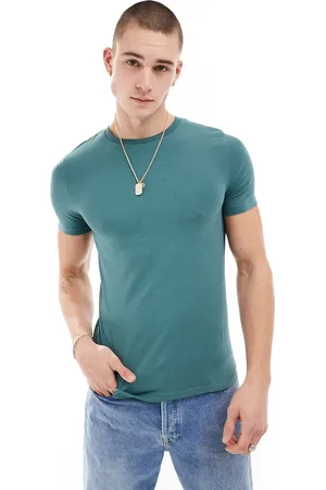 ASOS T-shirt attillata in tessuto blu