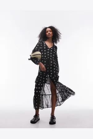 Topshop Vestito da mare lungo ricamato