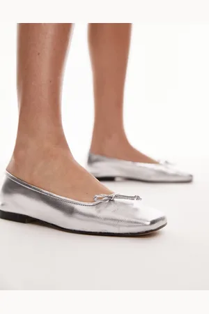 Topshop Bethany - Ballerine sfoderate in pelle color con punta squadrata