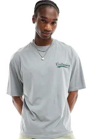 COLLUSION T-shirt stile college grigia con stampa del logo
