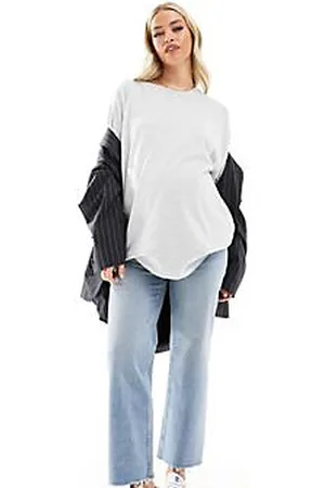 ASOS ASOS DESIGN Maternity - Jeans dritti taglio corto casual medio chiaro