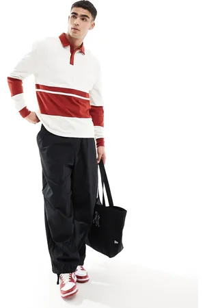 ASOS Polo stile rugby a maniche lunghe comoda pesante con pannelli cut and sew