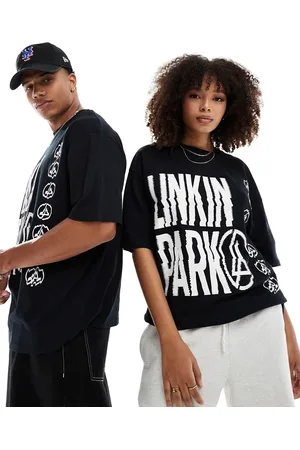 ASOS T-shirt oversize unisex nera con stampe del gruppo Linkin Park