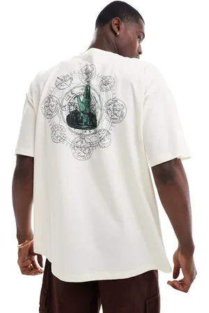 ASOS T-shirt oversize sporco con stampa sul retro