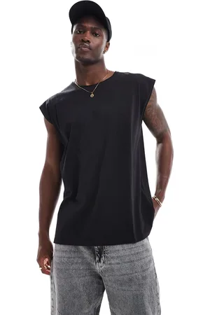 Brave Soul Canotta oversize con bordi grezzi nera