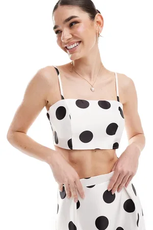 ASOS Canottiera elegante corta a pois in coordinato