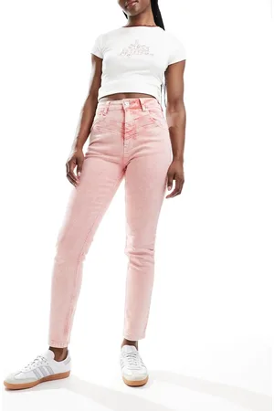 SCALPERS Jeans color corallo con cuciture doppie