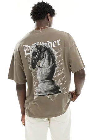 ADPT. T-shirt oversize slavato con stampa scacchi