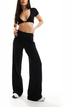 ASOS Pantaloni a fondo ampio pesanti a coste neri