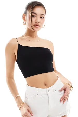 ASOS Crop top con spalline sottili e scollo asimmetrico