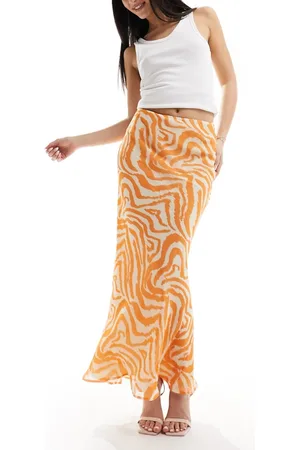 ASOS Gonna lunga in chiffon animalier con taglio sbieco