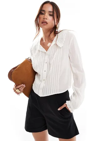 MANGO Top con colletto in pizzo