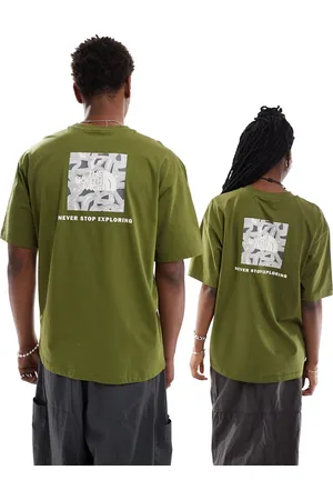 The North Face Geolines Redbox - T-shirt oversize kaki con stampa sul retro - In esclusiva per ASOS