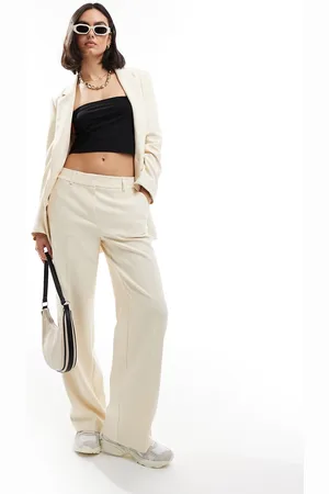 SELECTED Femme - Pantaloni sartoriali bianchi a vita alta in coordinato
