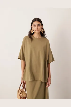 ASOS T-shirt oversize premium in jersey pesante kaki testurizzata