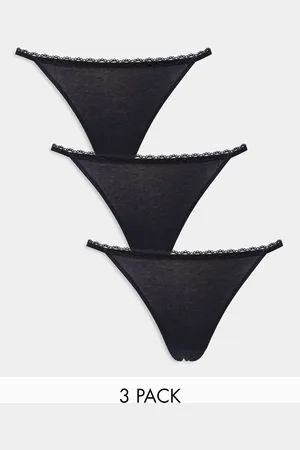 Dorina Confezione da 3 paia di perizomi stile tanga in cotone con finiture in pizzo