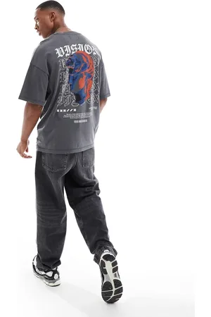 ADPT. T-shirt oversize slavato con stampa di statua