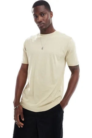 Brave Soul T-shirt accollata oliva pallido
