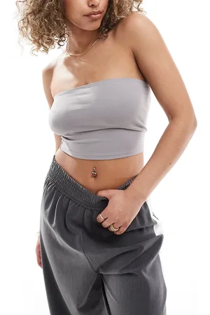 ASOS Hourglass - Ultimate - Crop top a fascia cenere