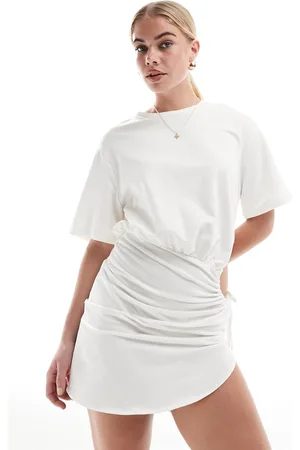 SNDYS Vestito corto a maniche corte con cut-out e arricciatura laterale