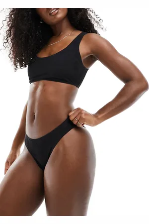 Champion Slip bikini in tessuto stropicciato neri