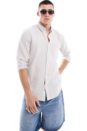 Hollister Camicia lilla in lino fiammato