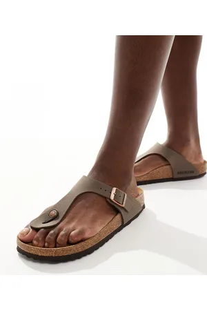 Birkenstock Gizeh Birko-Flor - Sandali moka in pelle oliata