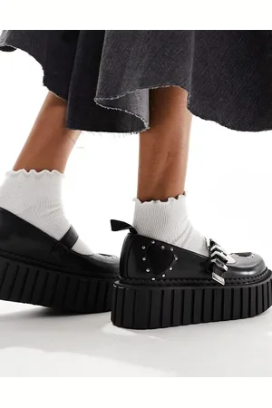 Lamoda Spill The Tea - Scarpe creepers nere con borchie a forma di cuore