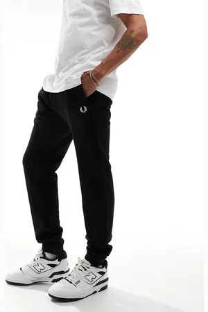 Fred Perry Pantaloni della tuta neri con rovescio a ricci